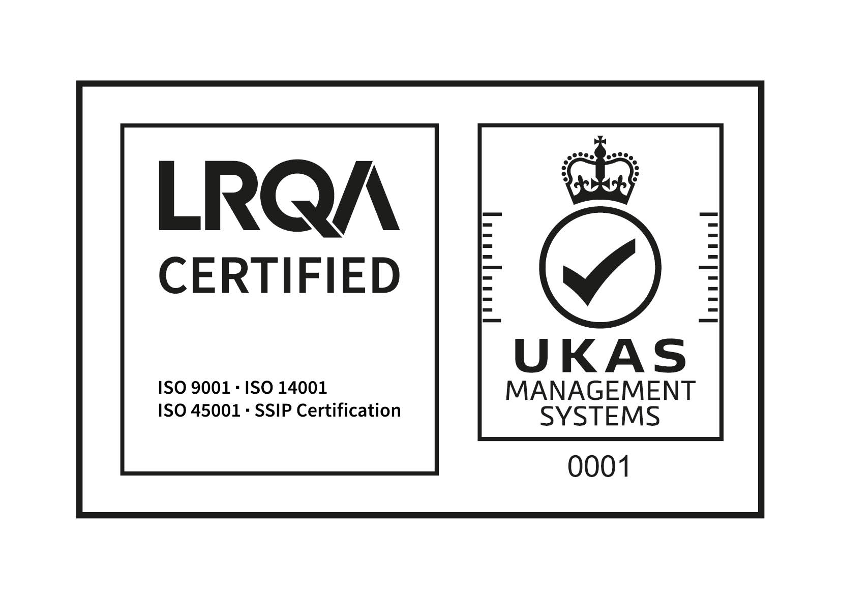 UKAS Certified ISO 9001, ISO 14001 and ISO 45001